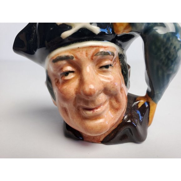 Royal Doulton 1951 Long John Silver Miniature Character Jug, Pirate Toby Mug - Picture 7 of 9